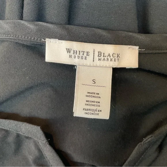 White House Black Market Black Top with Pearl Accents - Picture 6 of 7